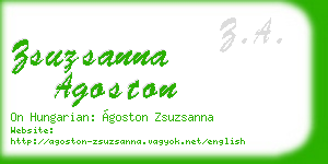 zsuzsanna agoston business card